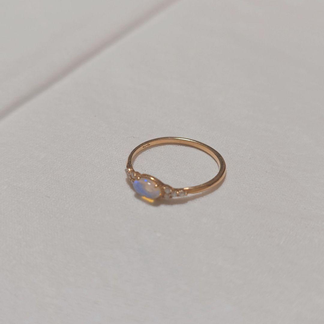 agete オパール&ダイヤモンドリング 9号