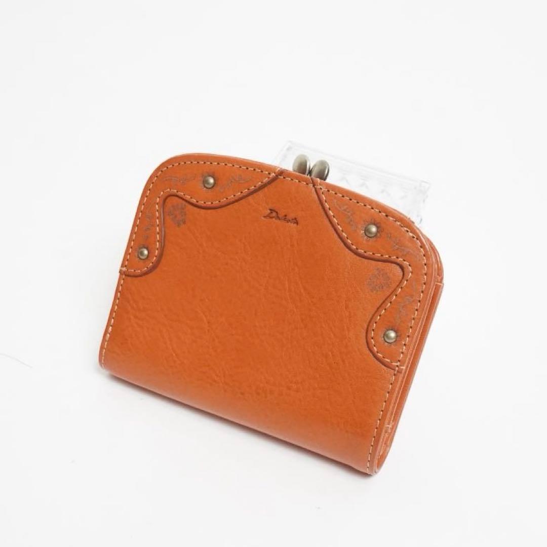 【未使用級】ダコタ 小銭入れ付き二つ折り財布 レザー がま口 マーゴット