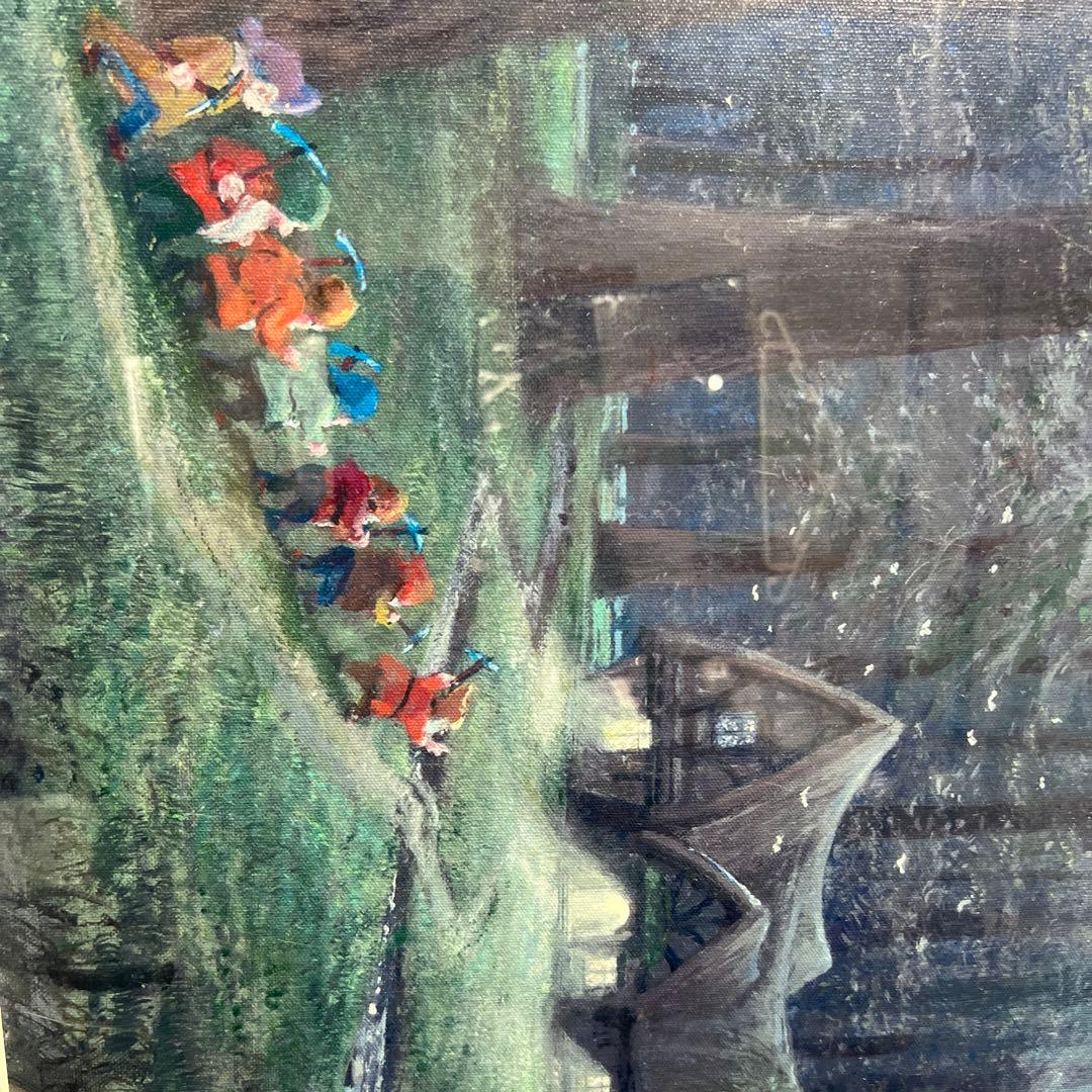 ディズニー、シルクスクリーン白雪姫と7人の小人　世界限定18/50保証書有り。