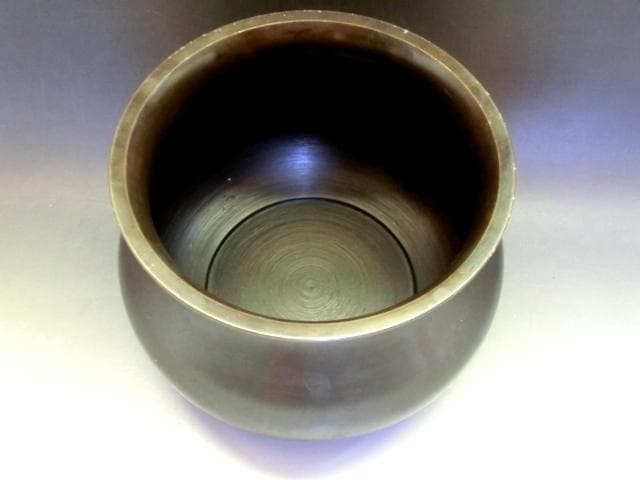 建水■銅製 エフゴ形建水 古箱入 時代箱 お茶道具 煎茶道具 茶こぼし 骨董品■