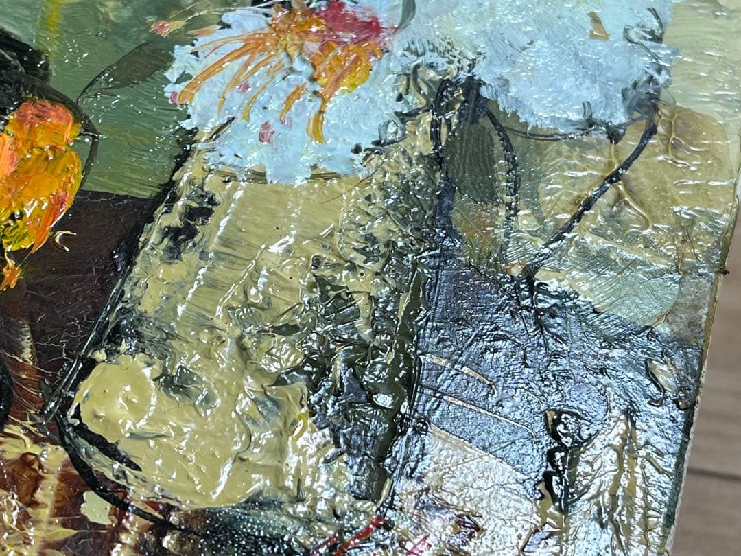 池田秀郎 油絵 油彩 肉筆 「らん(蘭)」サイン有り