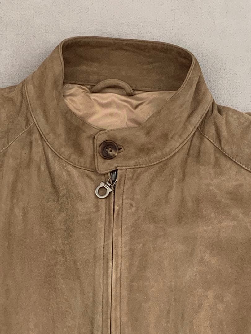 サルバトーレ　フェラガモ　スエード　シングルライダース