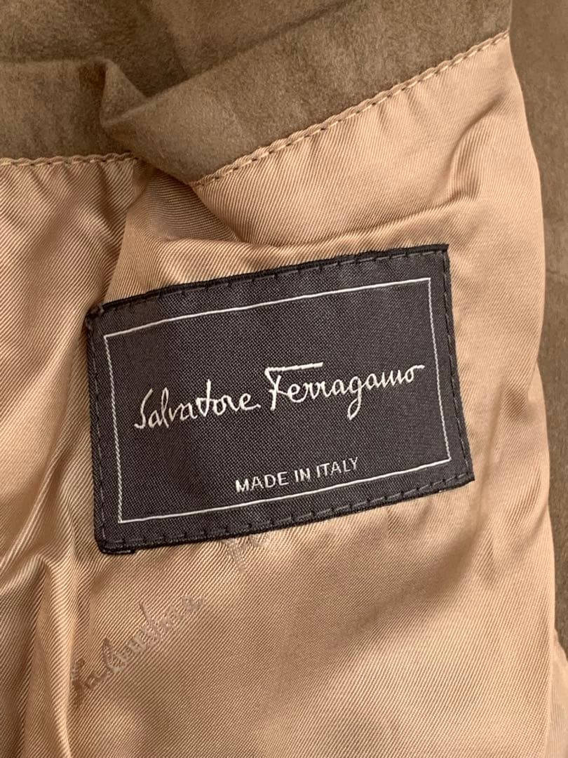 サルバトーレ　フェラガモ　スエード　シングルライダース