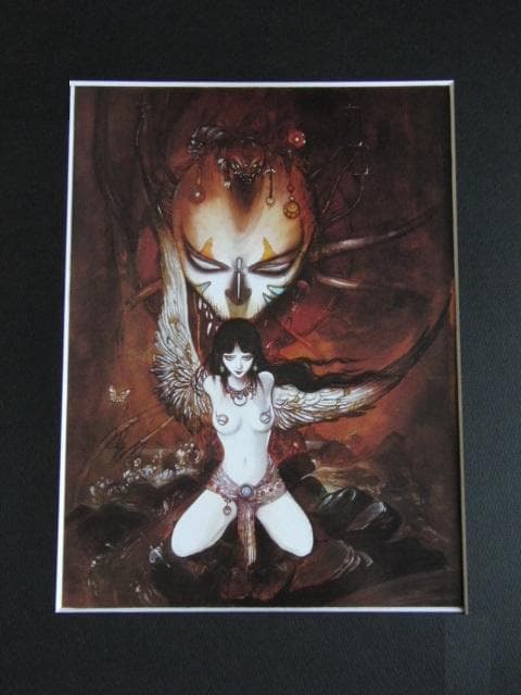 天野喜孝、【カーリー（黒い女）】、希少な大判額装用画集より、新品額装付