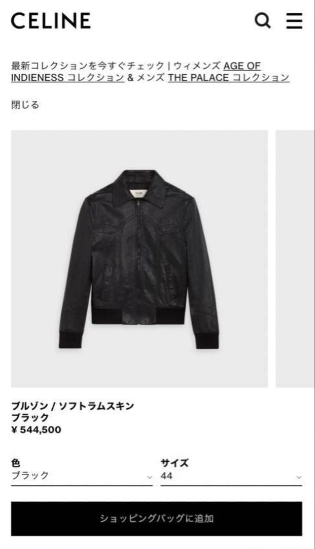 新品未使用 21SS CELINE セリーヌ レザージャケット 44 エディ