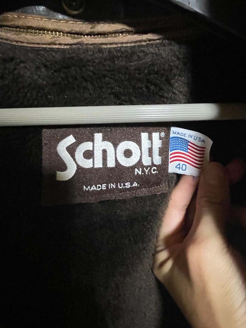 schott 184sm g-1 40 usa製 ブラウン レザージャケット