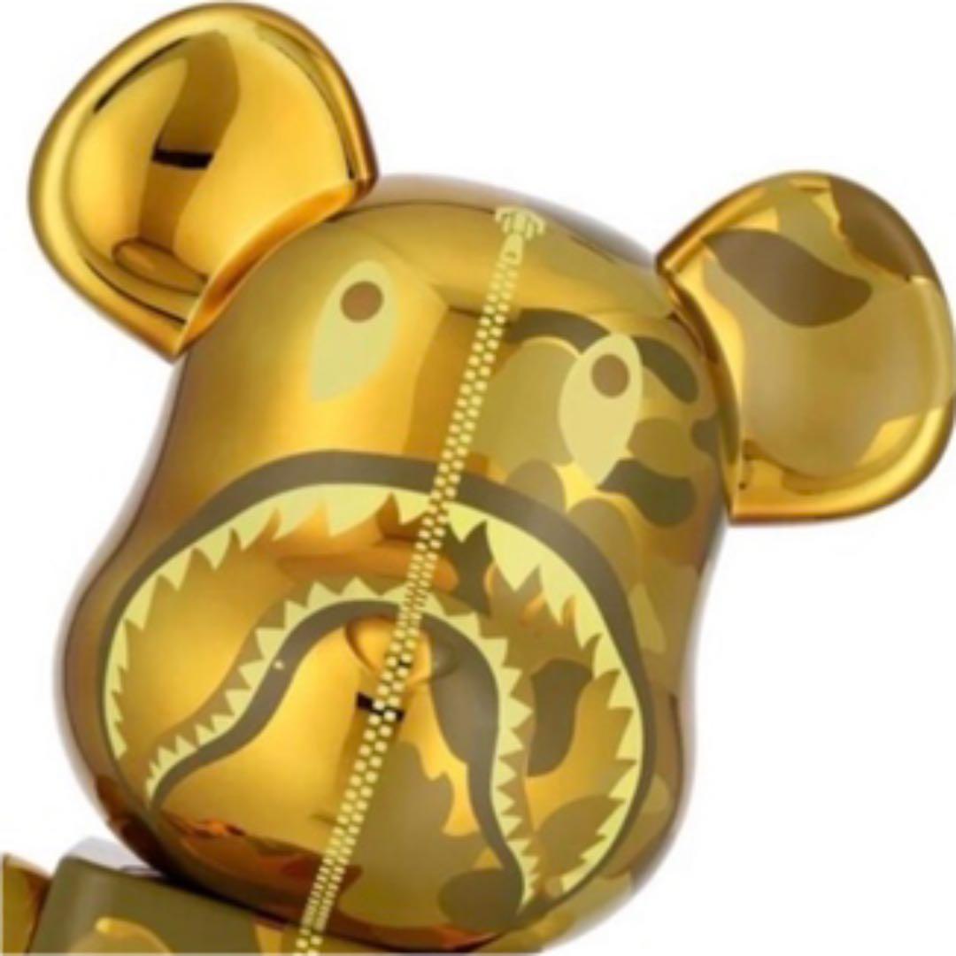 新品 ABC CAMO SHARK BE@RBRICK 1000% GOLD