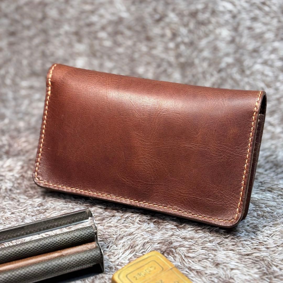 ◎至福の一服を楽しむための二つ折りオイルヌメ革シャグポーチ◎