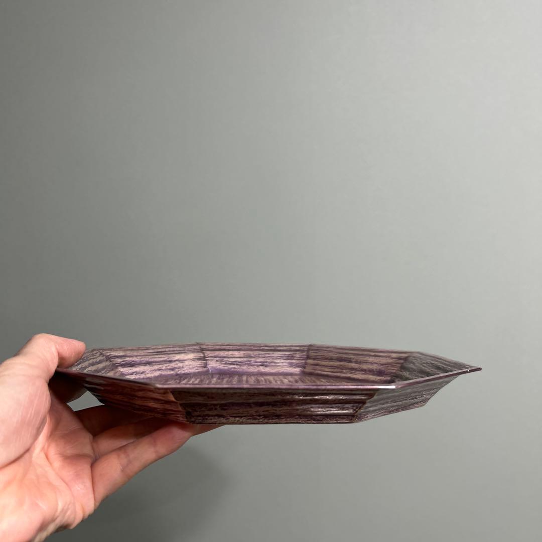 平安 秀明 造 八角 菓子盆 344g 共箱