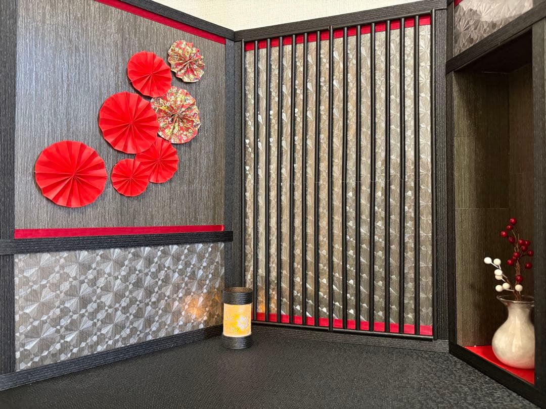 【！即購入OK！】背景ボード/ドールハウス/ミニチュア/和室/ひな祭り/五月人形