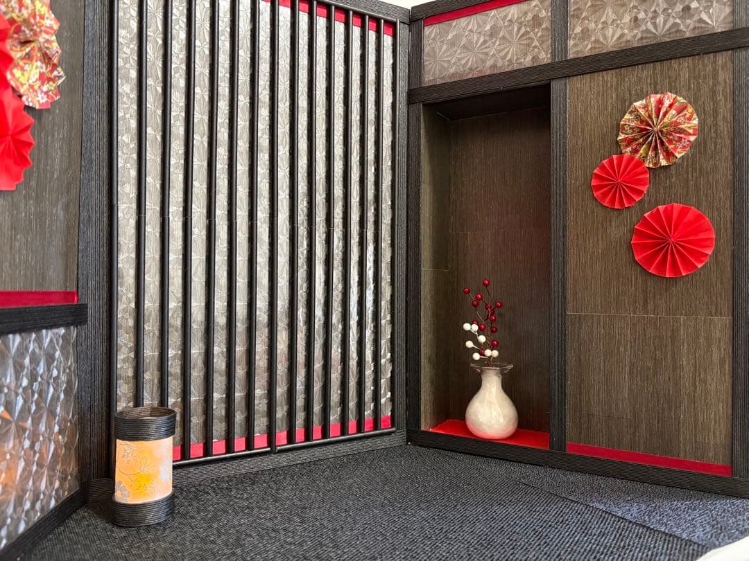 【！即購入OK！】背景ボード/ドールハウス/ミニチュア/和室/ひな祭り/五月人形