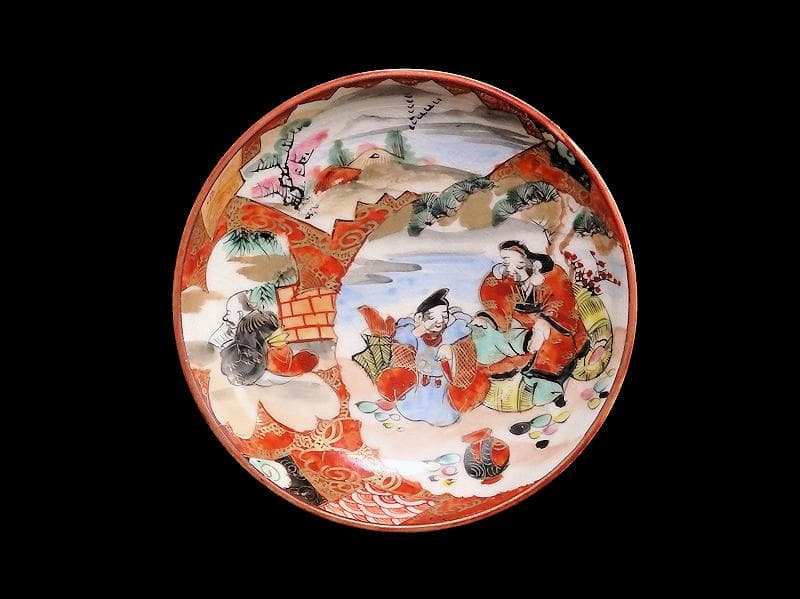 九谷焼　恵比寿大黒の図　橋田画　豆皿　手塩皿　２枚 　C502AS-fbra