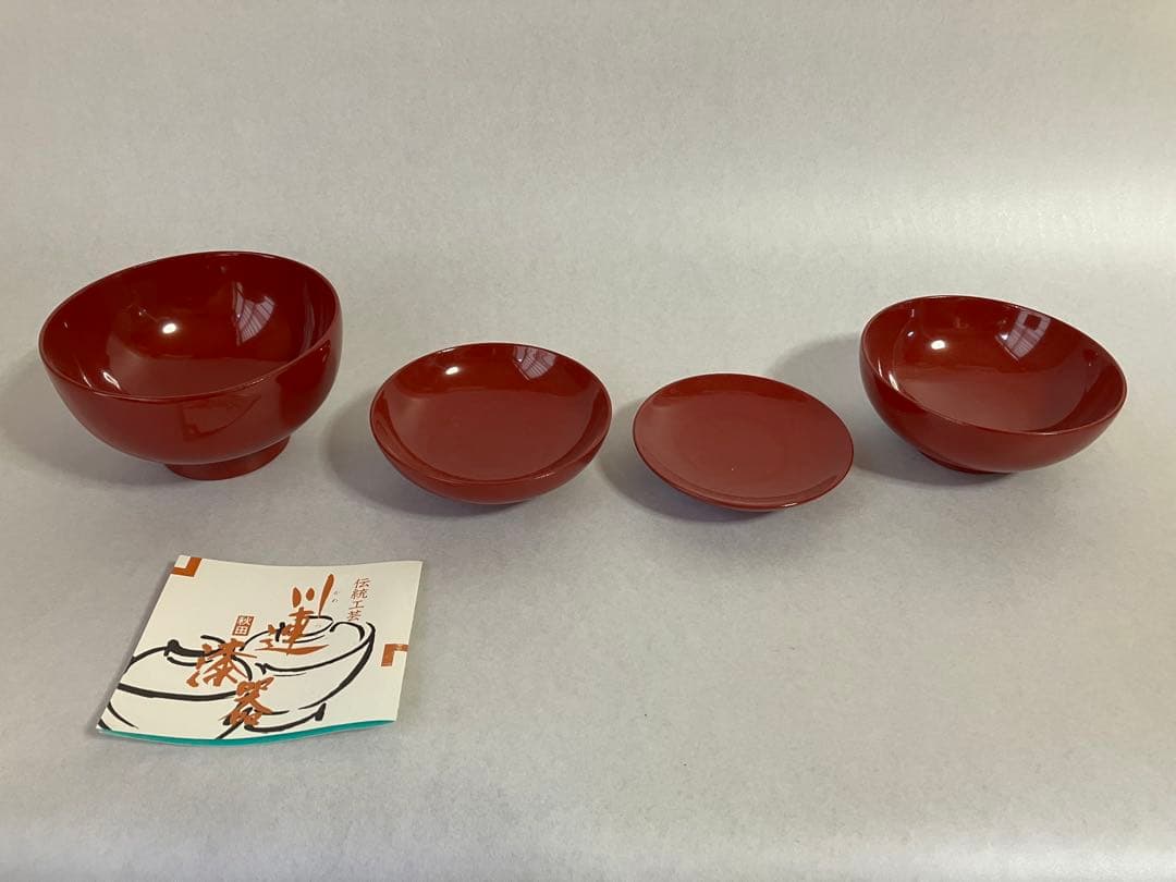 漆器 朱漆　川連漆器　大量のセット