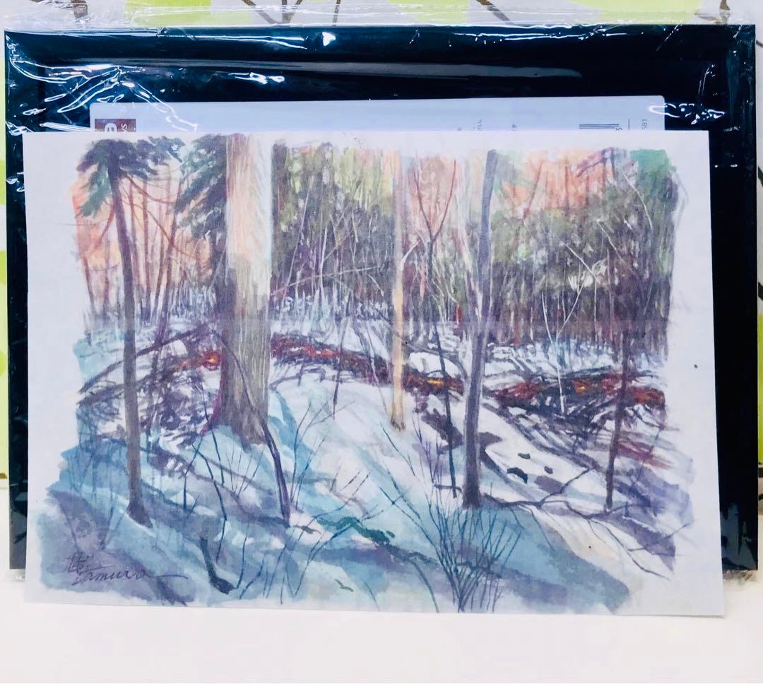 冬の森 水彩画 内閣総理大臣賞受賞作家の作品