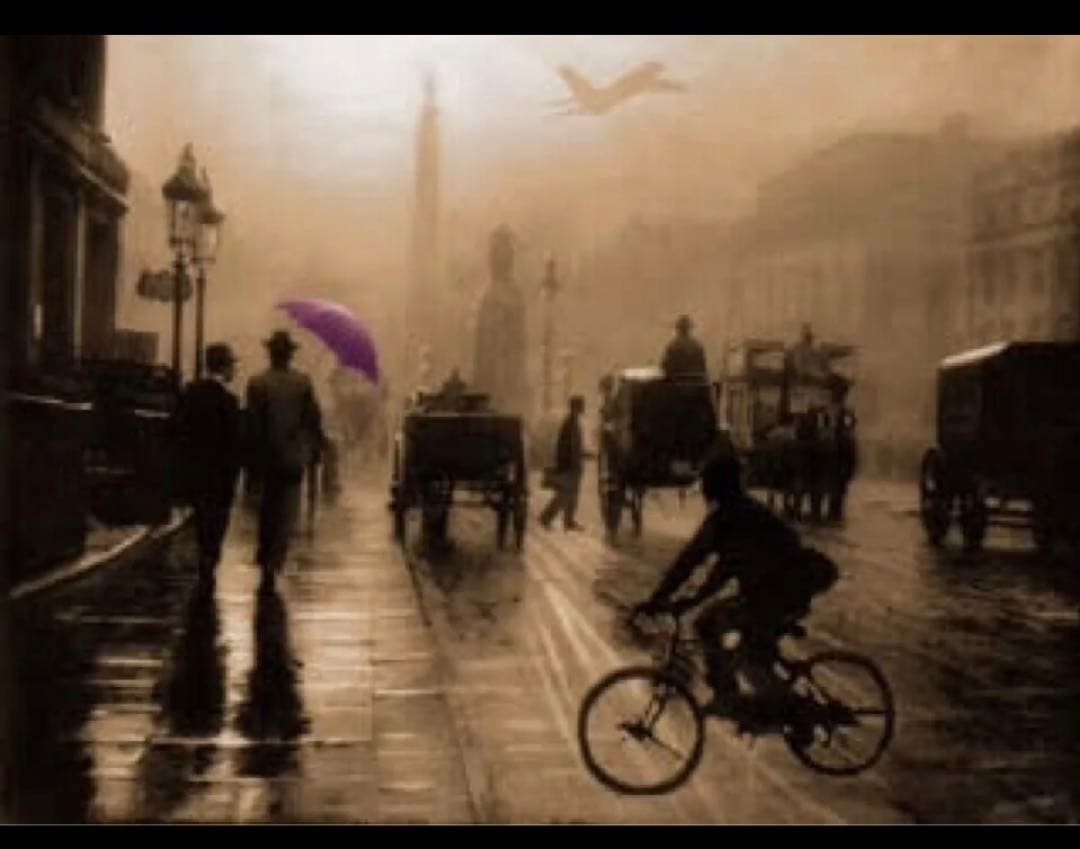 2024年100人100点絵画入賞 Piero Hearts ロンドン　雨