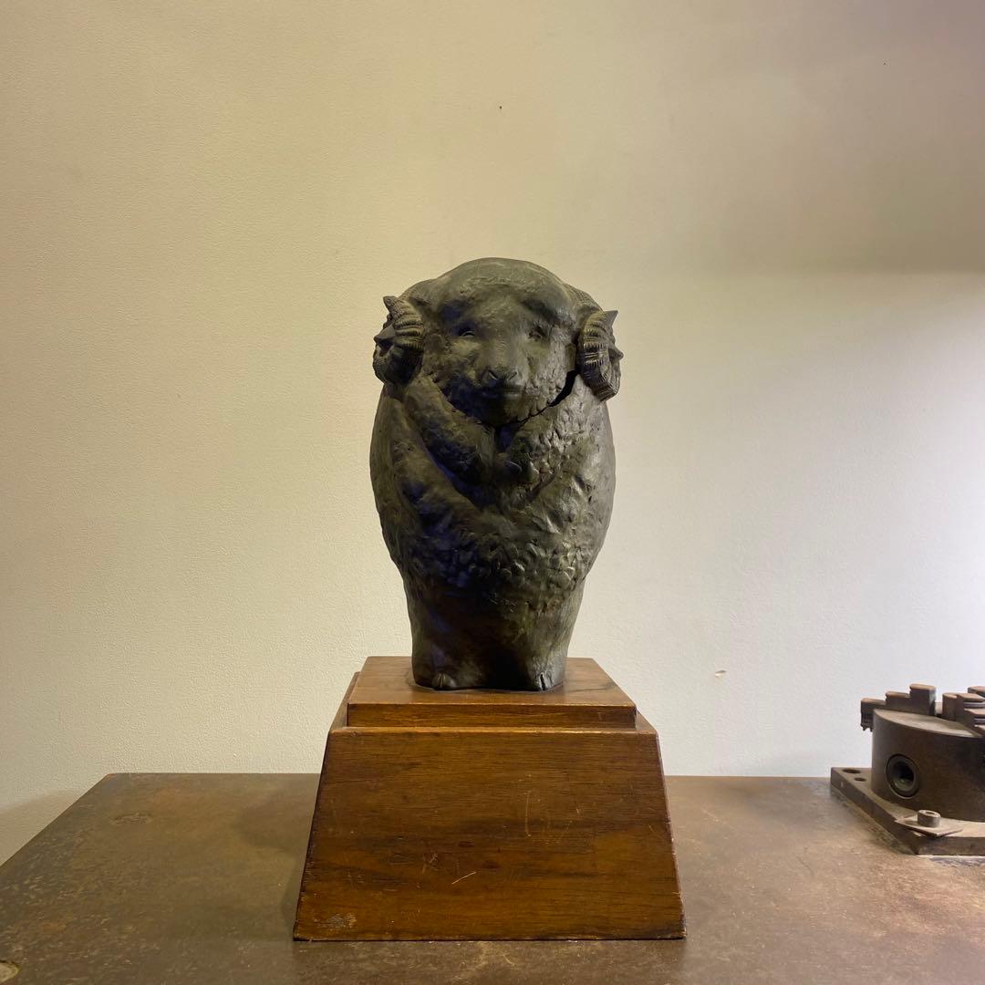 詳細不明の羊の銅像 アンティーク