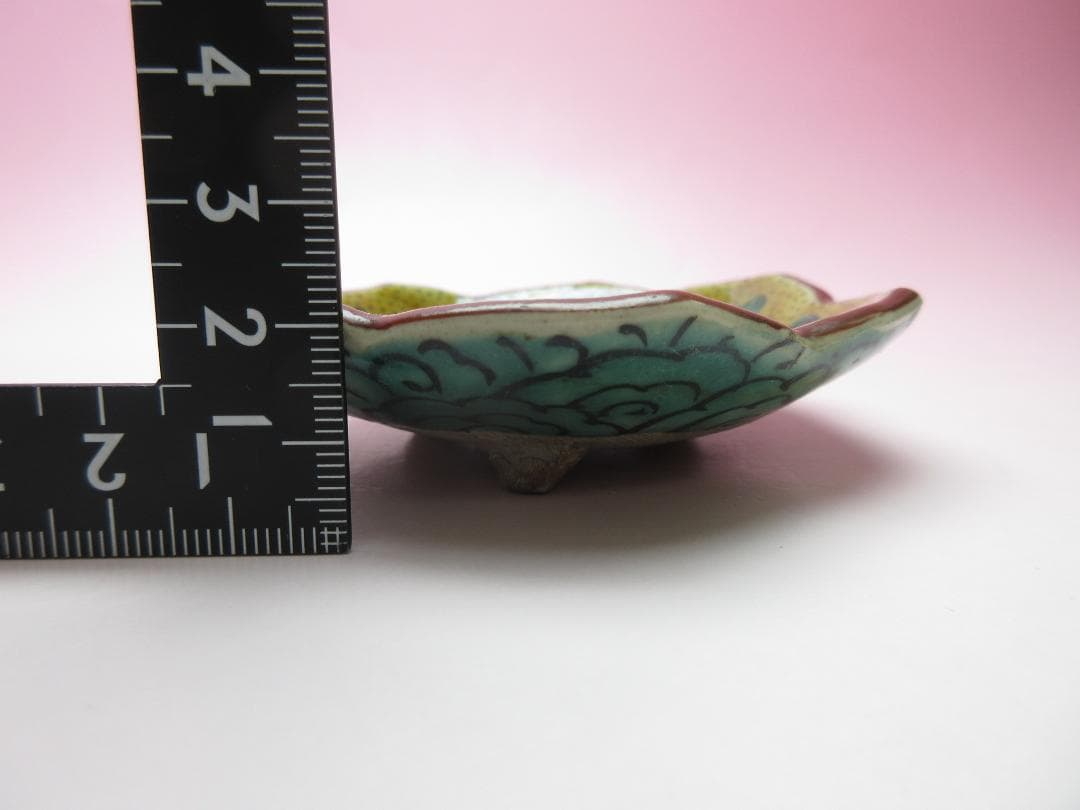 時代物 清六焼 角福 青手風 花形 花紋 銘々皿 5客 TN 81 70816