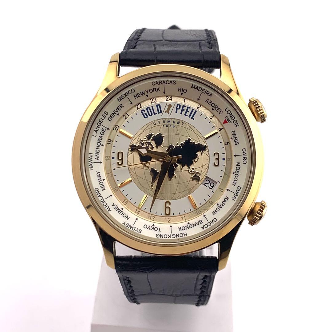 7-5105 GOLD PFEIL G21000 ワールドタイム 腕時計