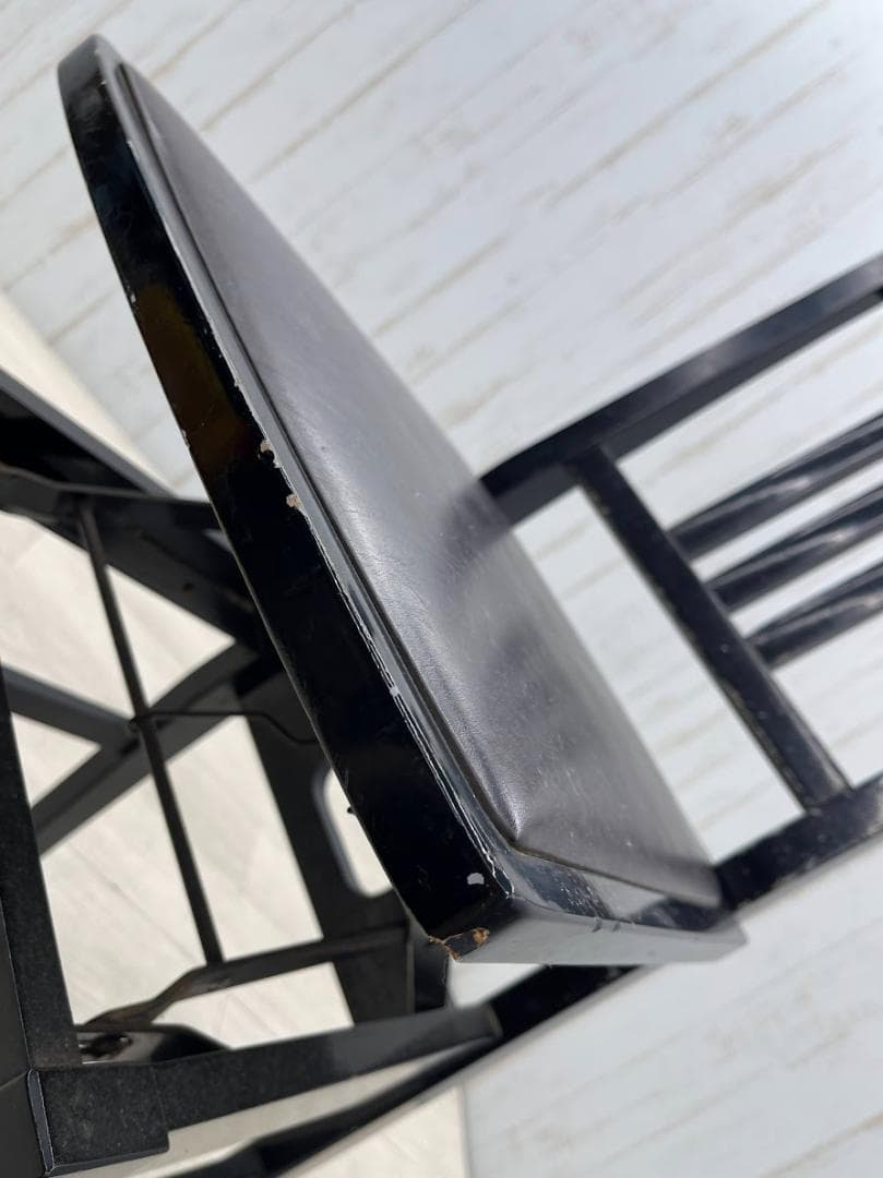 カワイ トムソン椅子 黒 高さ調整可能 ピアノ椅子 背もたれ KAWAI