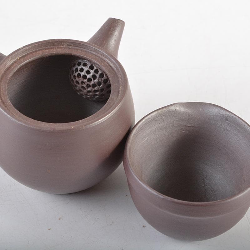 煎茶道具　萬古焼　春峯造　雛茶器揃　小さい茶器揃い　共箱　V　R5589