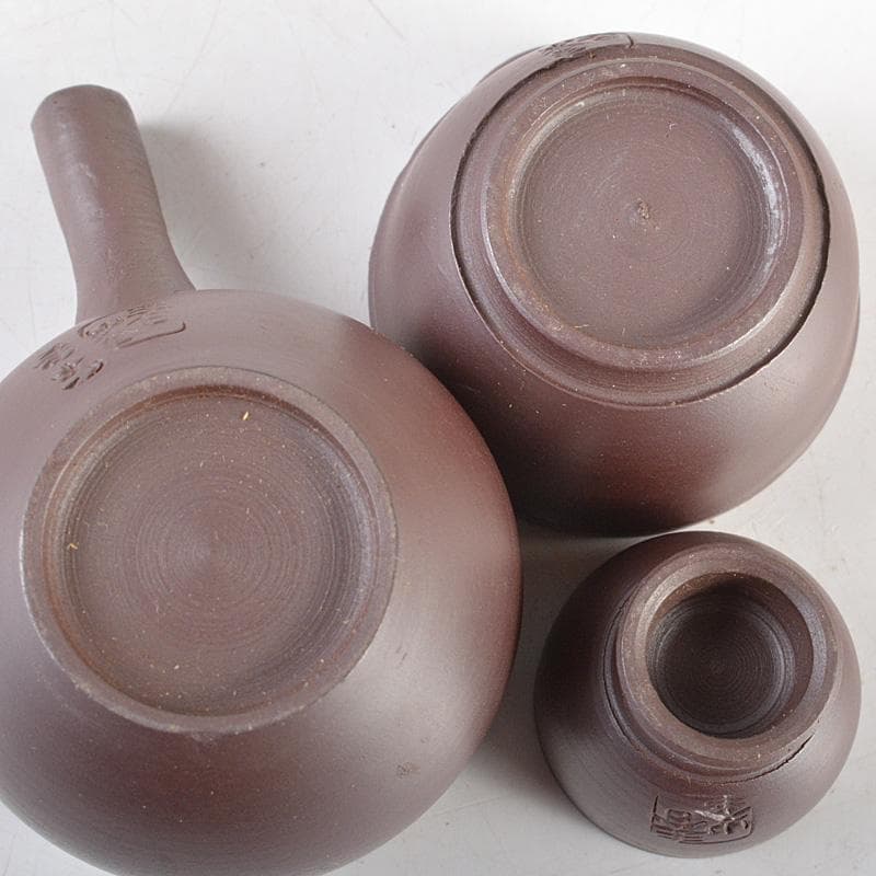 煎茶道具　萬古焼　春峯造　雛茶器揃　小さい茶器揃い　共箱　V　R5589