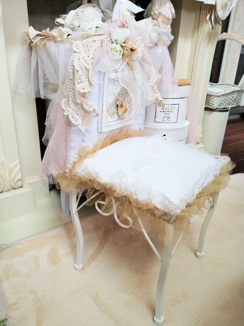 フリル♡レース♡アイアンドールチェア♡椅子♡薔薇♡
