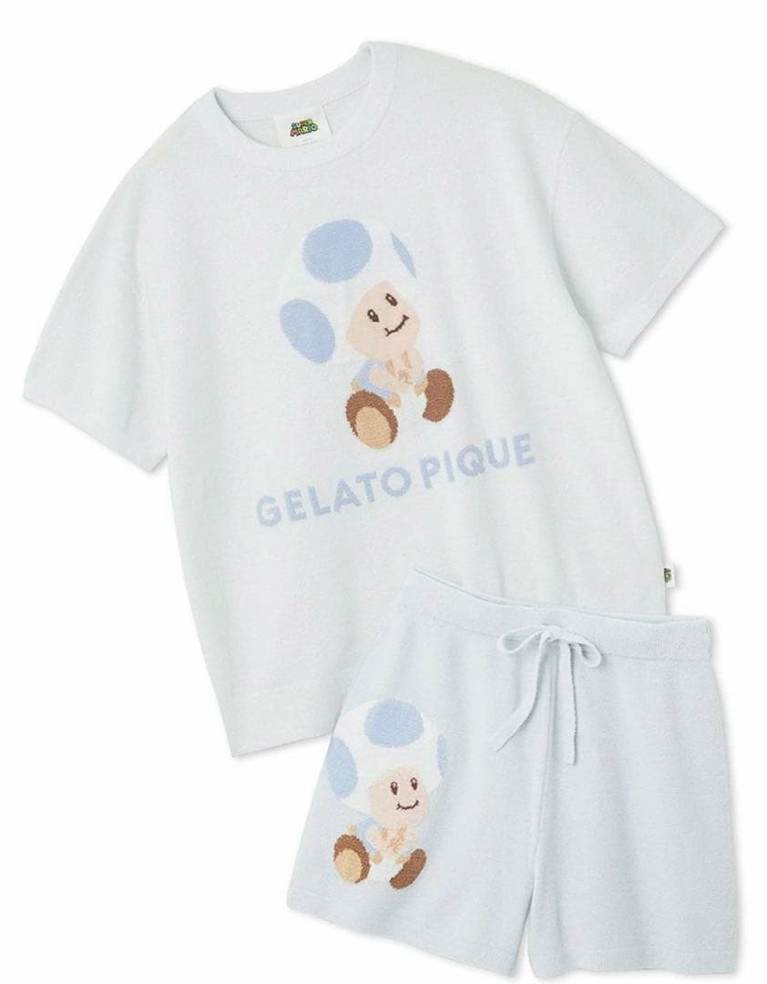 ジェラートピケ　キノピオ&ヨッシージャガードプルオーバーショートパンツセット