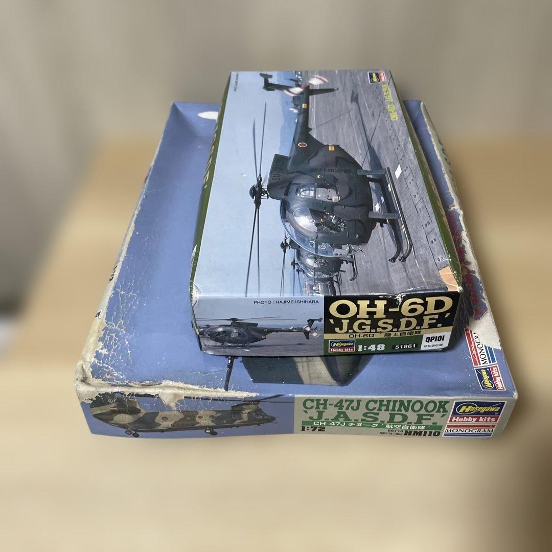 陸上自衛隊 後方支援航空 CH-47J＋OH-6D 2機セット. Ln491