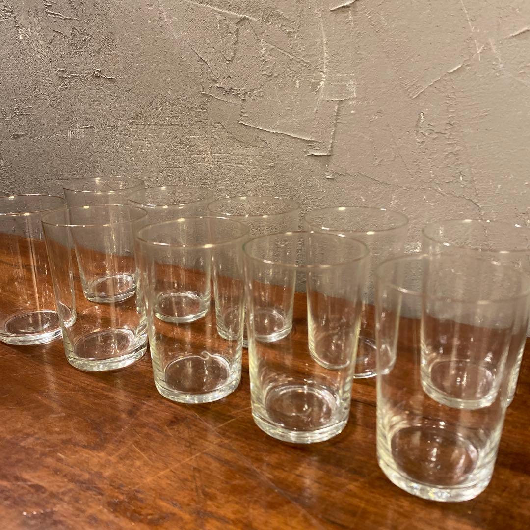 大正 昭和初期 骨董品 硝子コップ 未使用品 11客 透明 レトロ