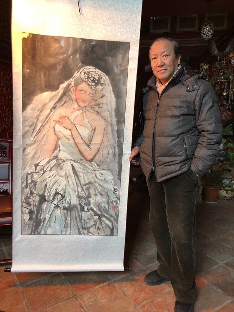 水墨画 「新娘」 人物 オリジナル