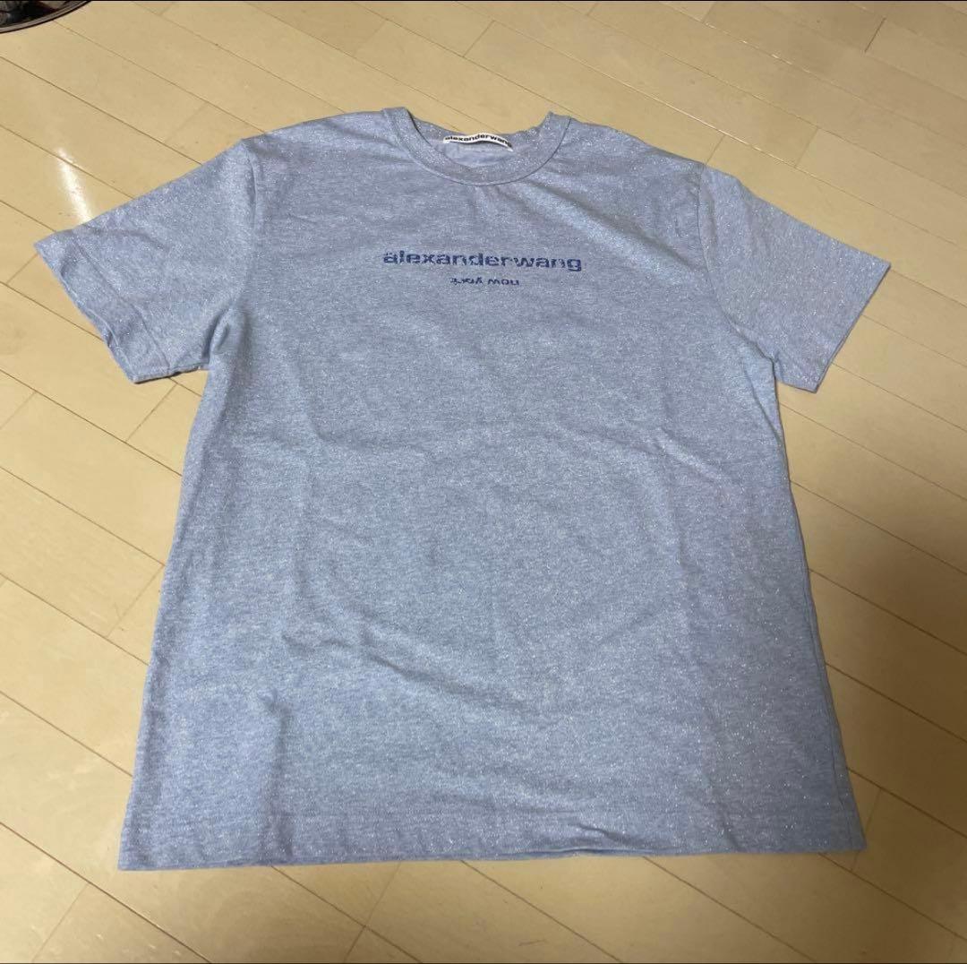 【即購入可】alexanderwan/ラメTシャツ ライトブルー