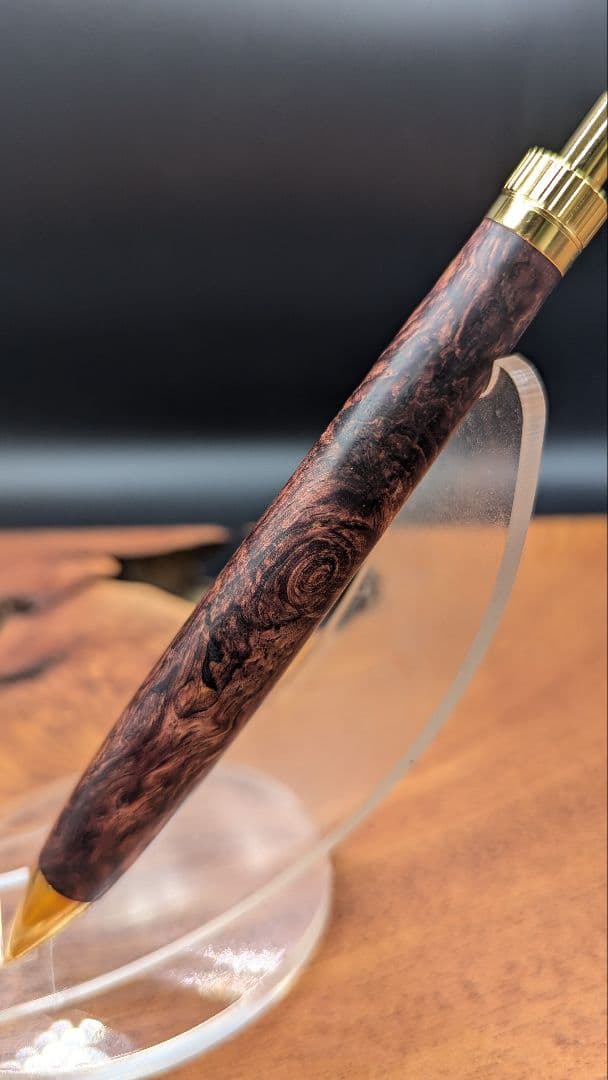 589極上　ホンジュラスローズウッド　瘤杢 木軸シャーペン　ボールペン