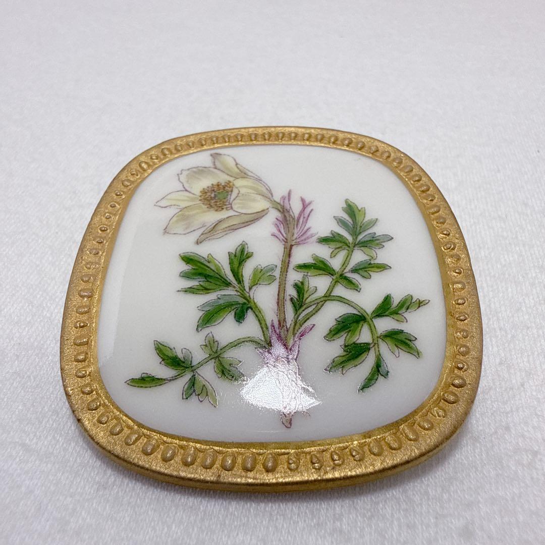 ロイヤルコペンハーゲン デンマーク ゴールド SILVER925 陶器 ブローチ