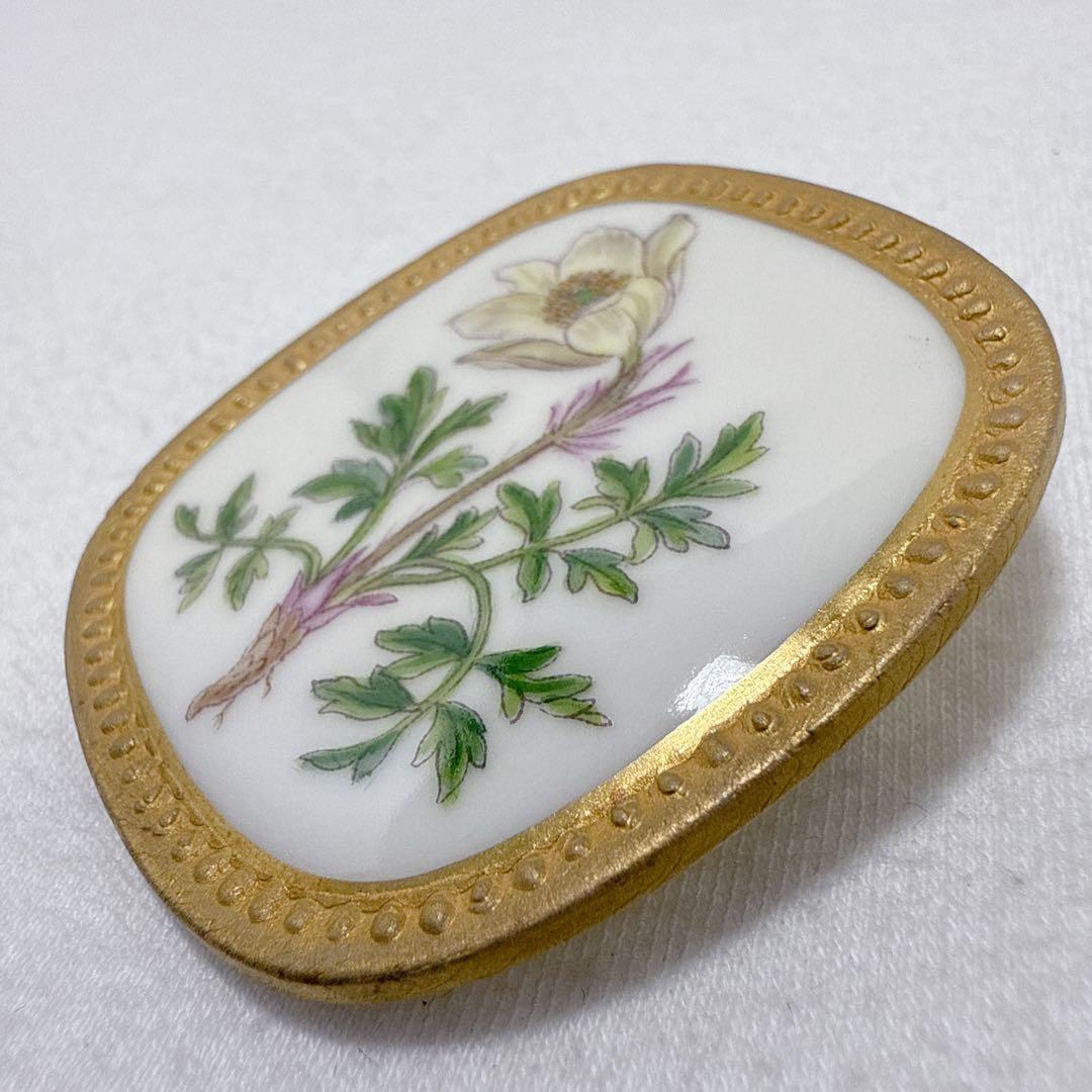 ロイヤルコペンハーゲン デンマーク ゴールド SILVER925 陶器 ブローチ