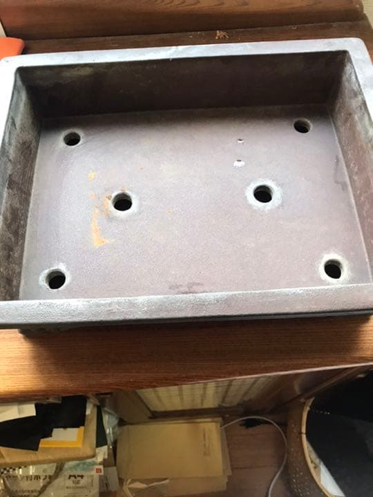 盆栽鉢　時代盆栽鉢水庄園雲足枠有長方鉢