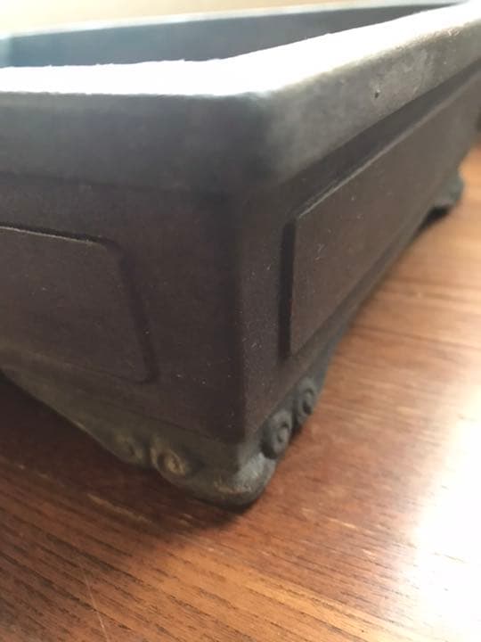 盆栽鉢　時代盆栽鉢水庄園雲足枠有長方鉢