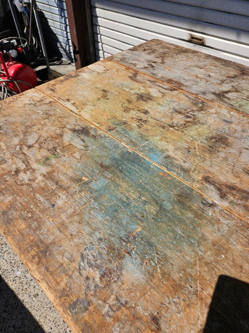 日本のアンティーク 木製の作業台 図工室 学校 ディスプレイ ワークテーブル