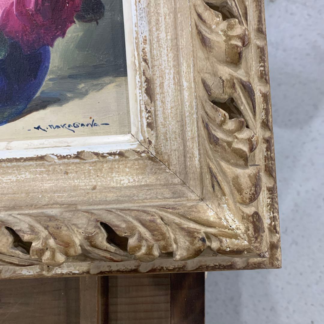 花瓶のバラ 油彩画