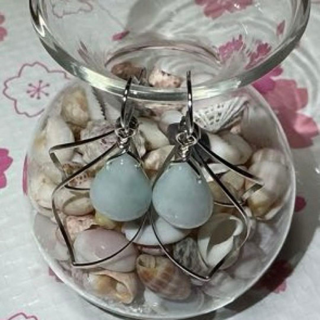 ティアドロップピアス　小滝産翡翠　K14 ゴールドフィルド使用