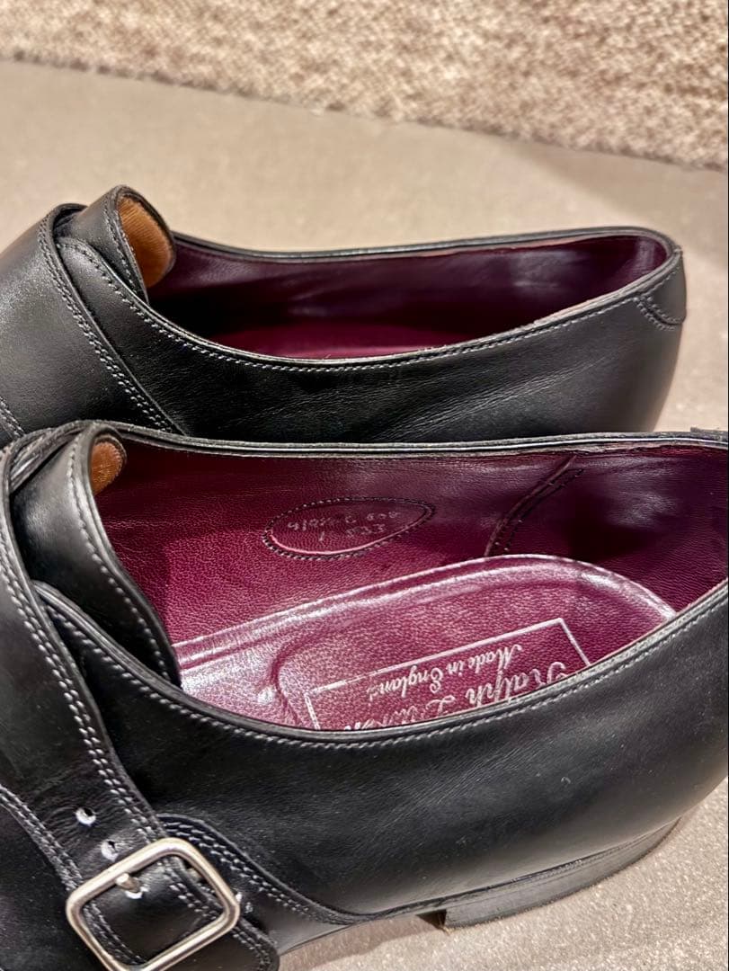 ル*ン様 Edward Green モンクストラップ 808 UK9.5 28c