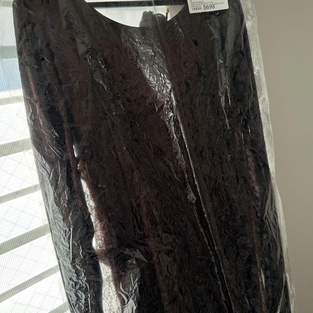 andresd スパークルレースベロアドレス ブラウン M