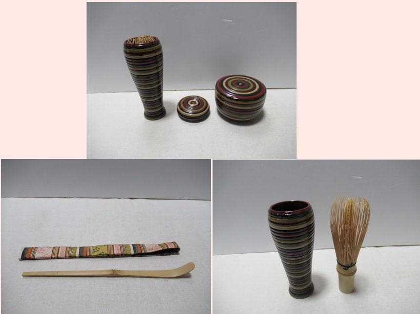 茶道具　唐松蒔絵茶箱　道具皆揃い　蒔絵師忠雲　共箱