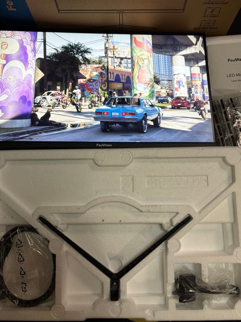 FeuVision24インチ1080p/120Hz超薄型HDMIブルーライト低減