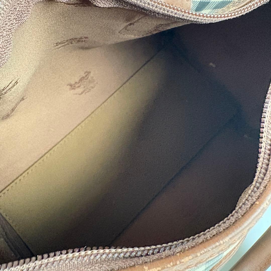 希少　月桂樹　バーバリーズ ハンドバッグ ミニボストン ノバチェック キャンバス