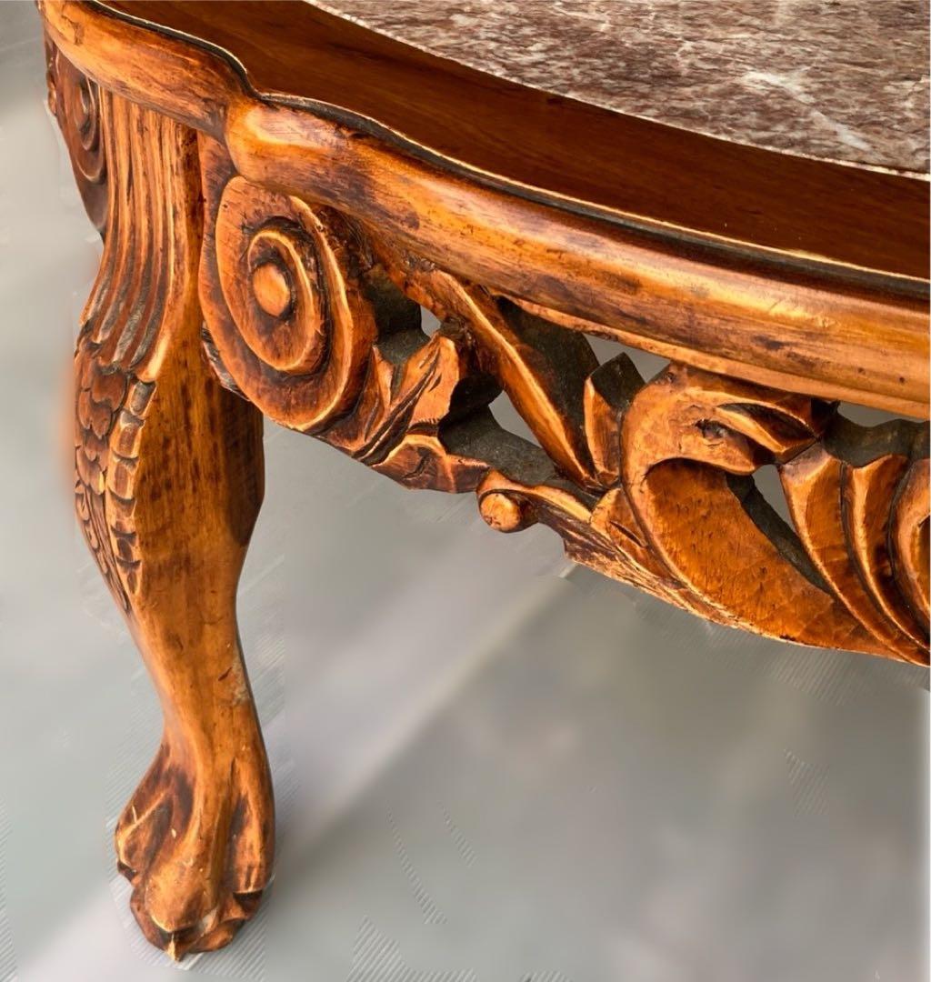 【美品】木彫り テーブル