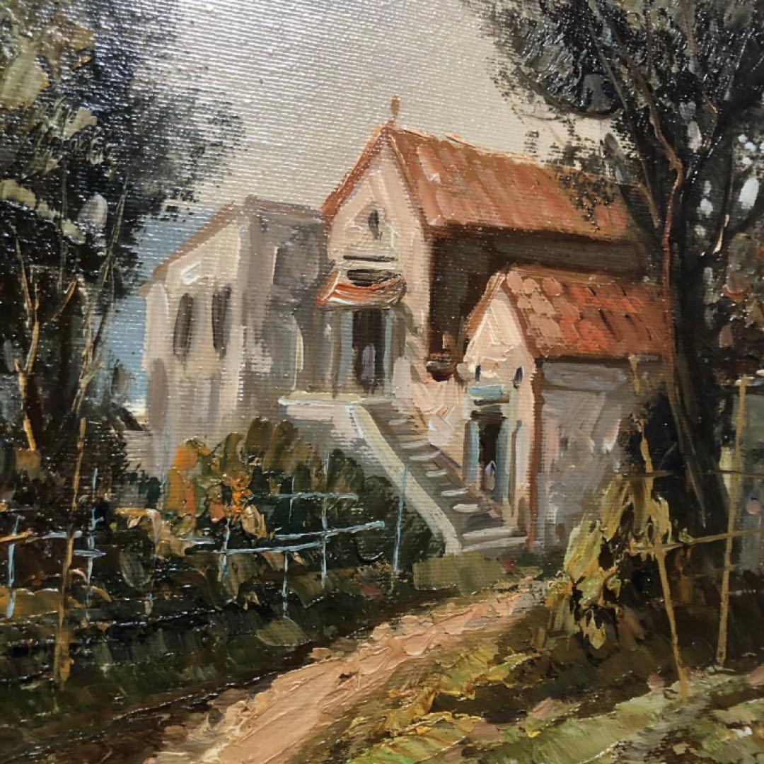 油彩画　E・RICCIARDI　リッチャルディ作品　LANDSCAPE　風景画