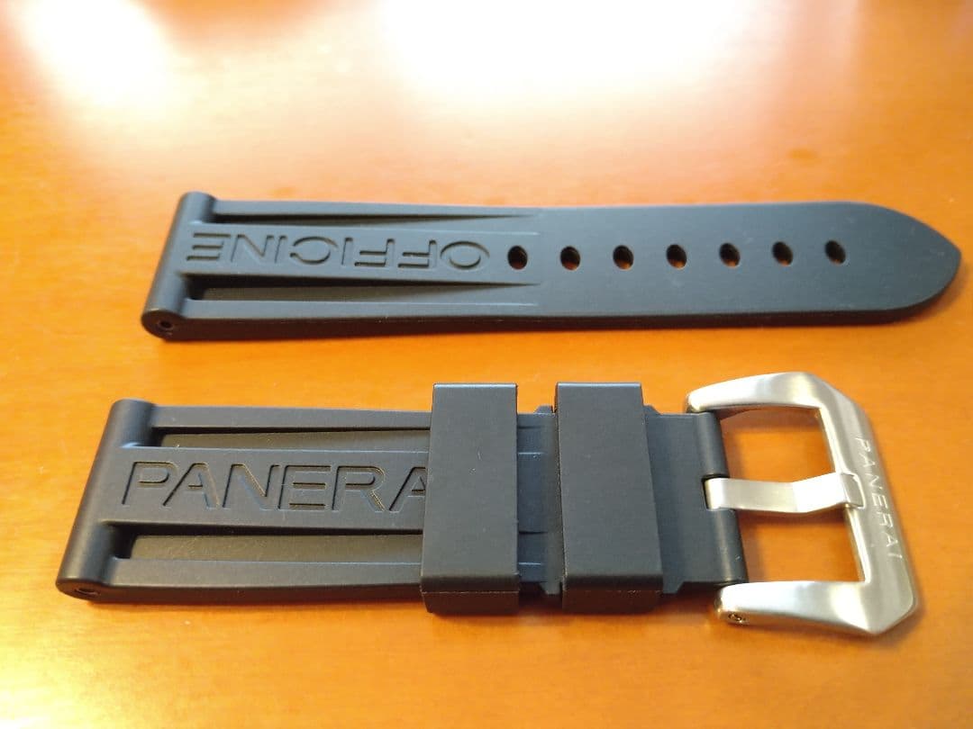 青*中様 【OFFICINE PANERAI】 44m用ラバーベルト／ブラック／
