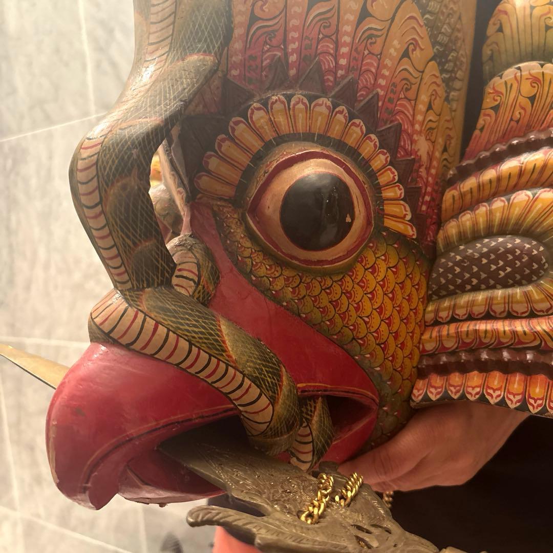 ヴィンテージ　インドネシア ヒンドゥー教の神様ガルーダのとてつもない雰囲気の彫刻