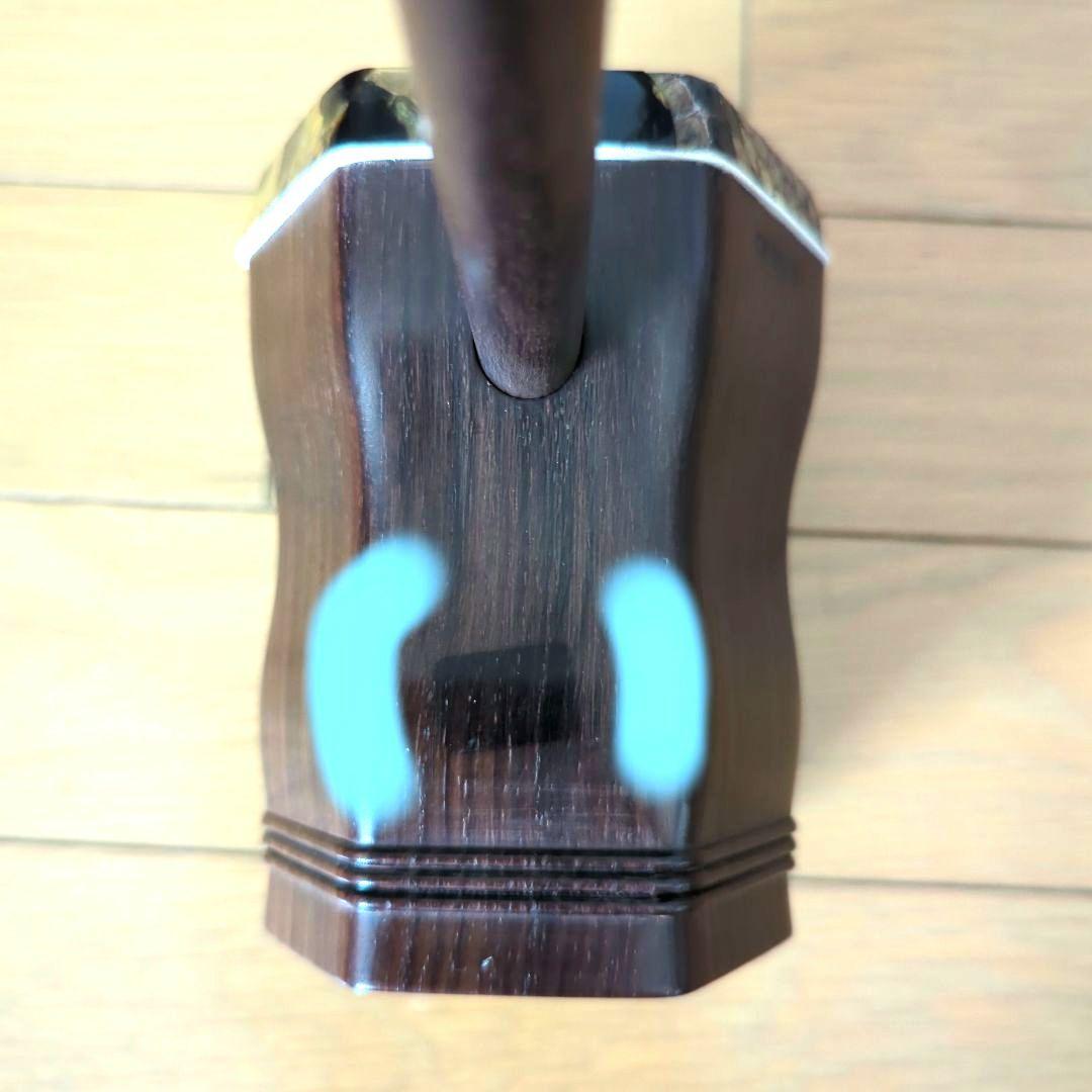 胡涵柔製作 最上級明清老紅木 未使用 螺鈿花 回紋頭 二胡5