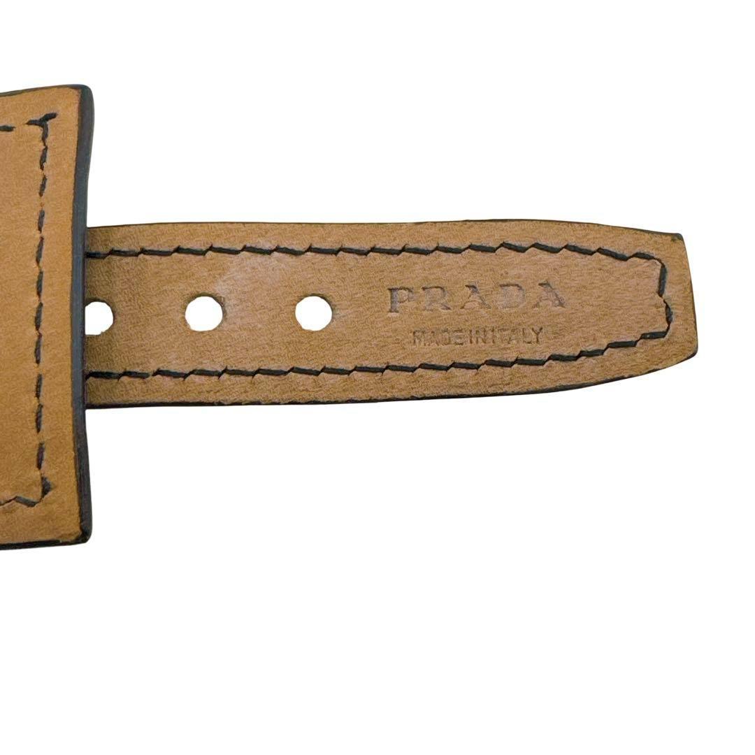 ★プラダ レザー 時計モチーフ ブレスレット バングル ブラック レザー★